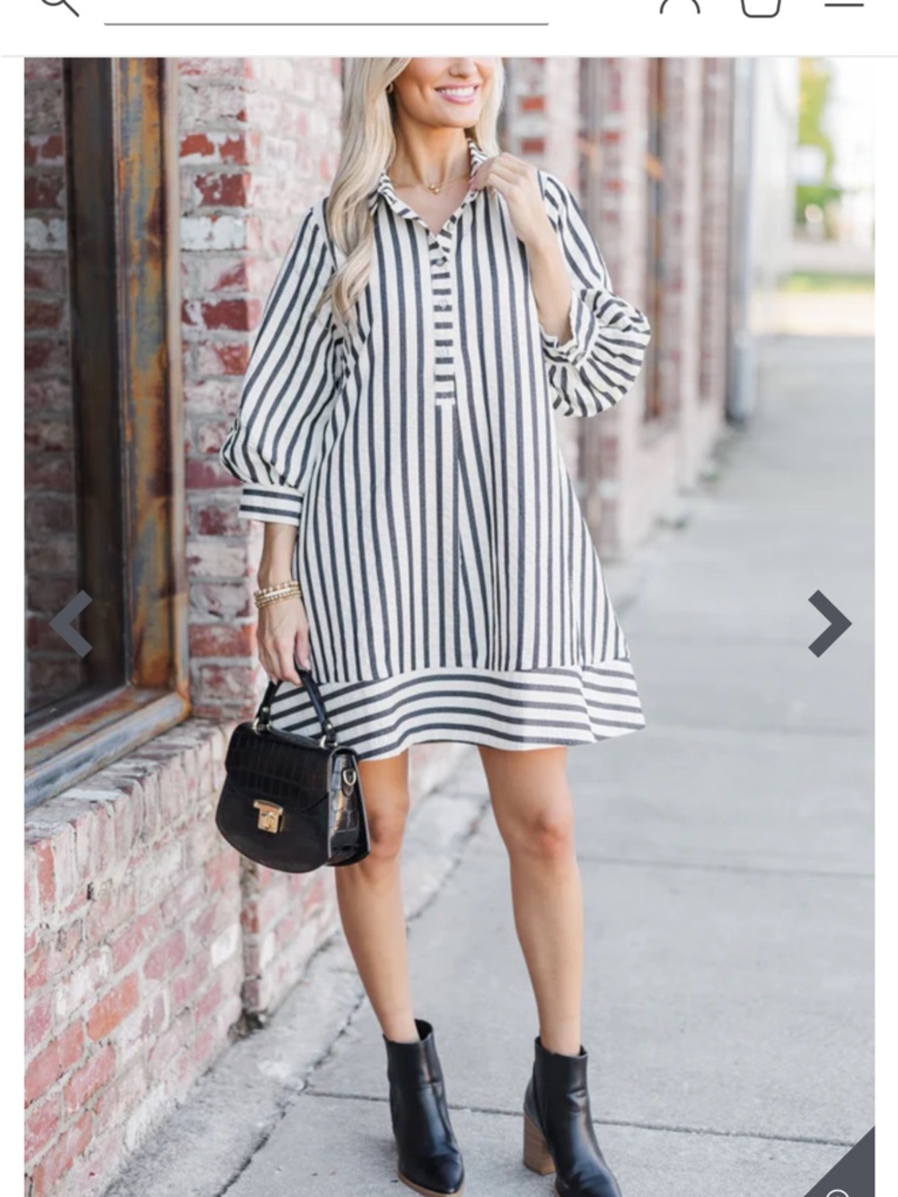 entro Black & Ivory Vertical-Strip Shift Dress SZ S